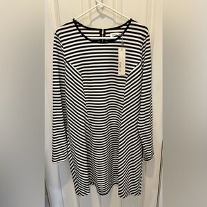 Sunny Girl Striped Black and White Dress NWT